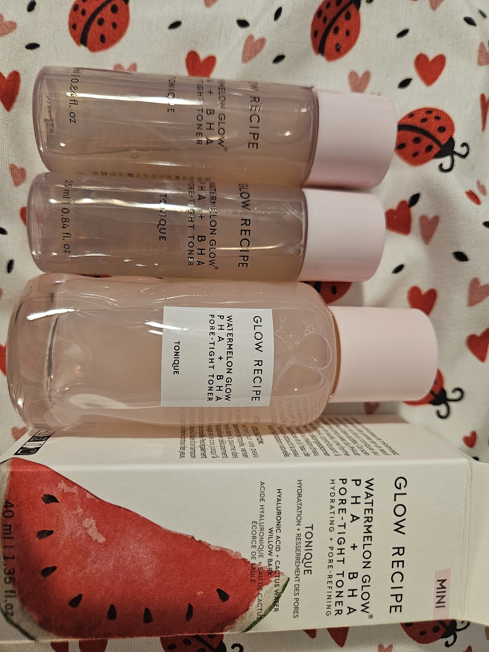 Lot of 3 Glow Recipe Watermelon Glow Toner  Pha and Bha